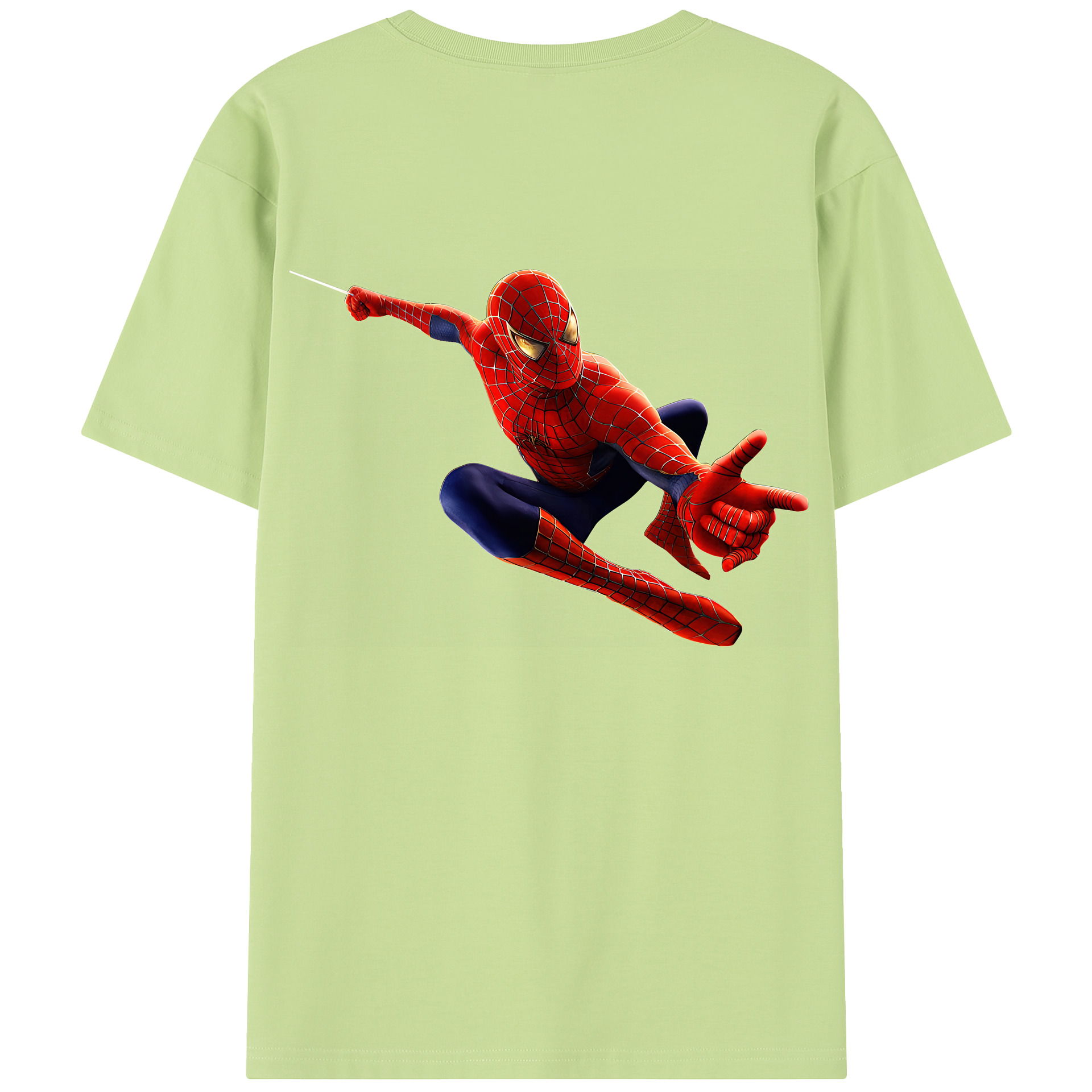 （画像用） Spider Man スパイダーマン 綿100％半袖Tシャツ（背面プリント）